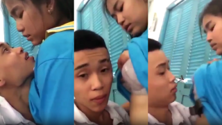 หลุดคลิปนักเรียน หลุดนักเรียนเงี่ยนแอบมาเย็ดขย่มควยหลังห้องเรียนคาชุด